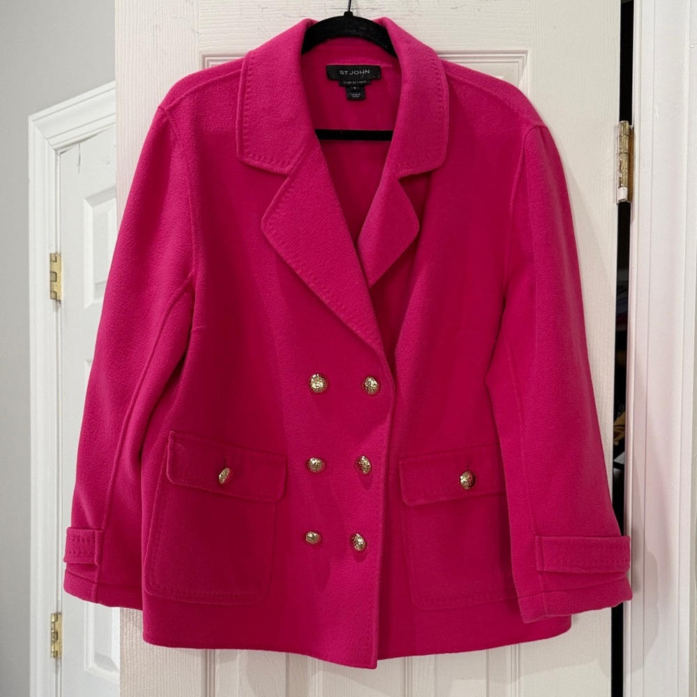 St. John Women's Double-Breasted Pink Blazer